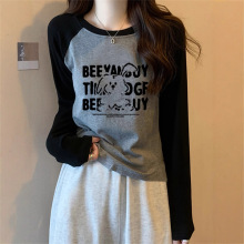 棉长袖t恤女装2025新款爆款秋冬季加绒洋气内搭打底衫短款上衣