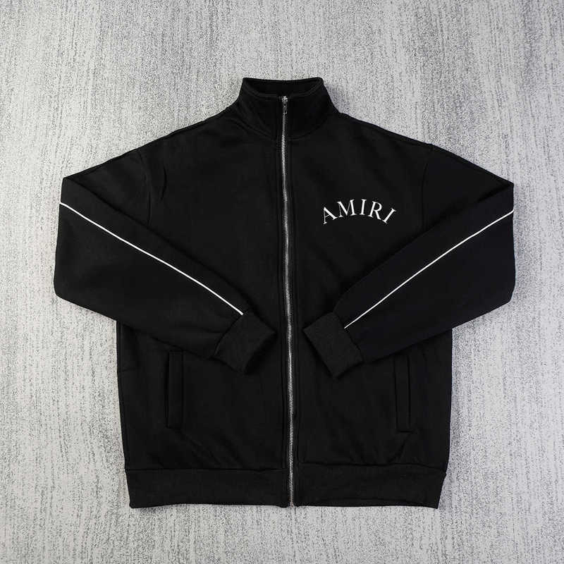 AMIRI 24SS autumn and winter new sweater letter jacket cardigan coat baseball suit men's and women's trousers sports suit AMIRI 24SS autumn and winter new sweater letter jacket cardigan coat baseball suit men's and women's trousers sports suit
