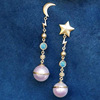 Long earrings from pearl, silver 925 sample