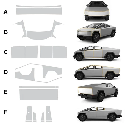 Car paint protective film — Exclusive Supply of Tpu Pff - pickup-cybertruck-full-vehicle-imported-tpu-transparent-film
