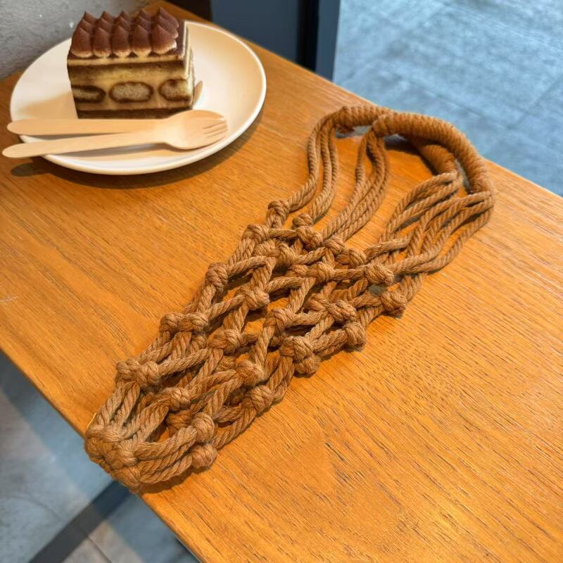 手編み網兜カップカバー携帯カップミルクティーコーヒーカップ袋通用環境保護吊り下げ式手提げ袋現在|undefined