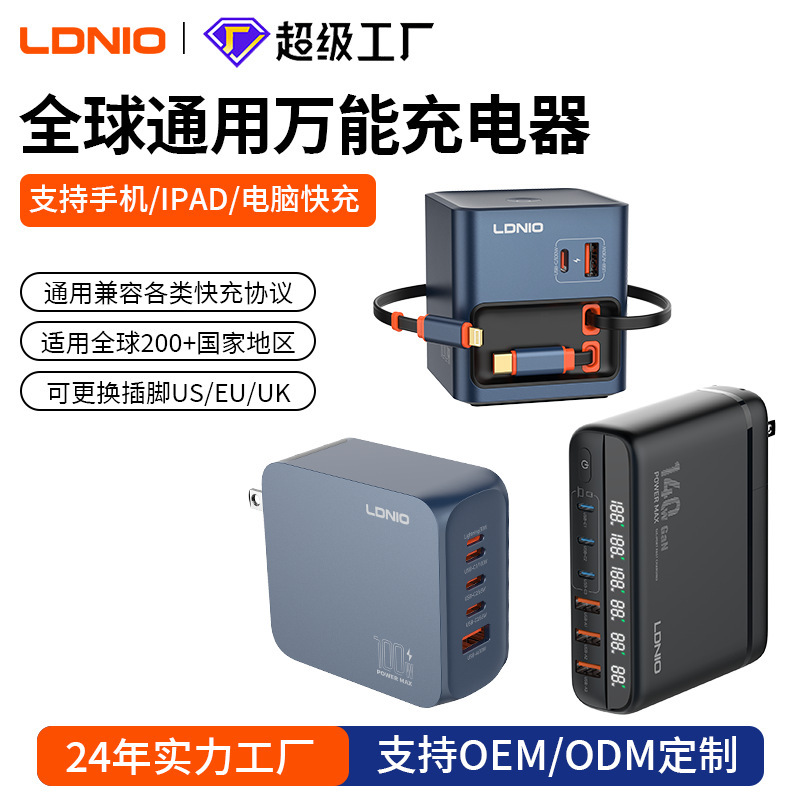 Universal charger, GaN fast charging, multi-port, compatible with phones and laptops, available in US, UK, and European plug standards Universal charger, GaN fast charging, multi-port, compatible with phones and laptops, available in US, UK, and European plug standards