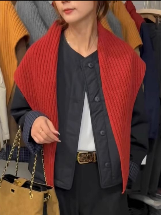 慵懒风秋季新款圆领宽松显瘦棉服外套女时尚休闲百搭拼接夹克上衣|undefined