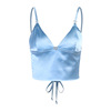 Satin triangle suspender sexy suspender open back vest