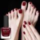 13 wine red + bright oil + nail towel