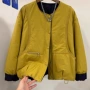 冬季新款撞色圆领棉服