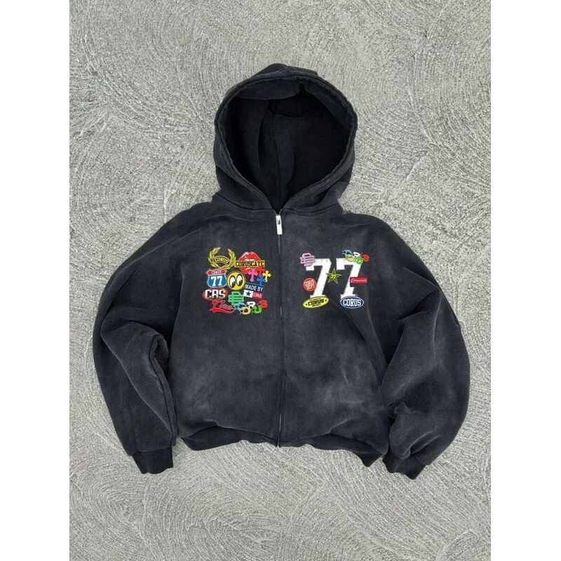 American-Style Trendy 3D Printed Hooded Sweatshirt Harajuku Jacket Gothic Style Unisex Sweatshirt Y2K