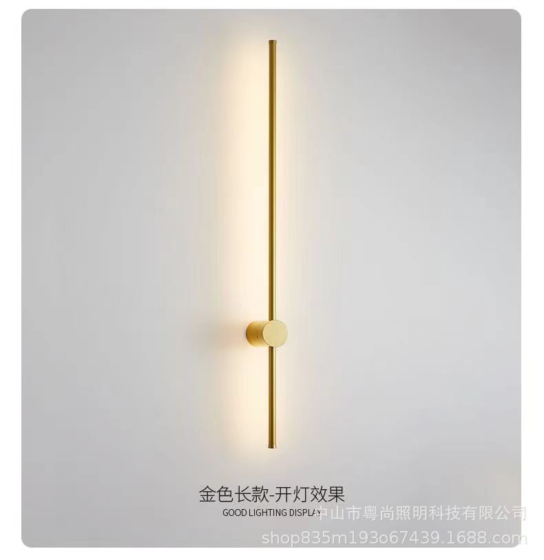 Lámpara de pared nórdica para sala de estar, dormitorio, mesita de noche, escalera, pasillo, lámpara lineal moderna, luz ambiental, lujo ligero, minimalista, giratoria.