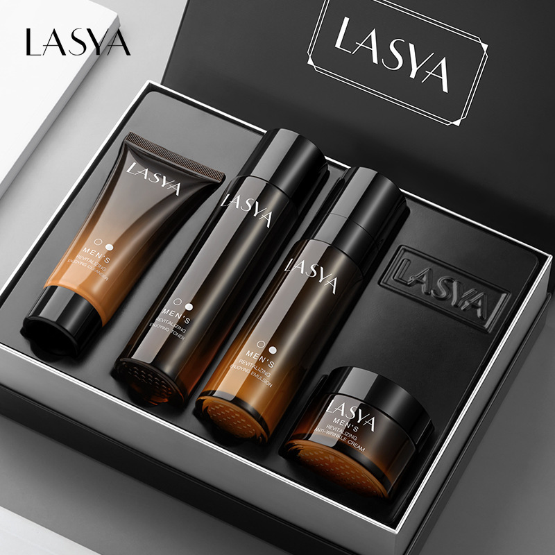 LASYA男士多效焕能四件套保湿控油洗面奶水乳面霜男士护肤品套装