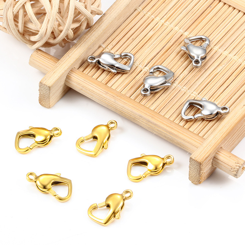10 PCS/Package Quantity 10 PCS/Package Stainless Steel Heart Shape Lobster Clasp