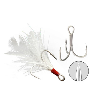 Wholesale 9020 blood trough Luya sanben hook reinforced long shot tinned with barbed sequins fake bait anchor hook sea fishing hook