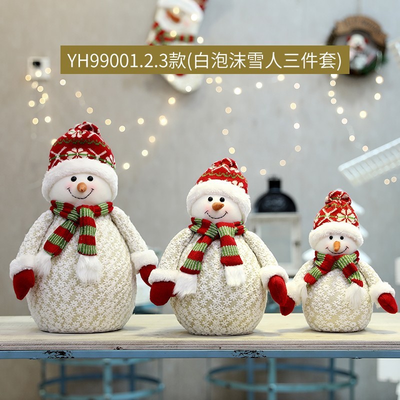 クリスマス装飾雪花シリーズ公仔雪だるま老人鹿クリスマスツリーの下にホテルのデパートのシーンが配置されている|undefined