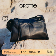 GROTTO 25年新作 豆腐バッグと牛カーフスキン ショルダー クロスボディ ハンドバッグ トート ソフトバッグ