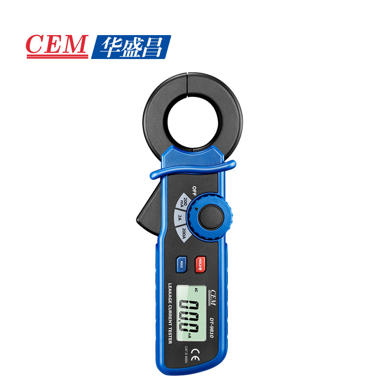 CEM华盛昌DT-9810交流泄漏电流测试仪100uA高分辩率钳形表检测仪
