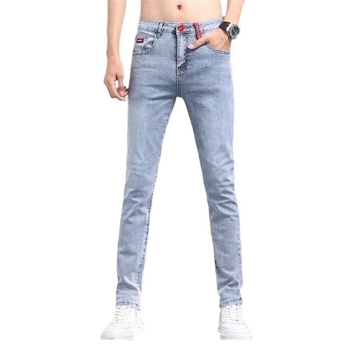 Jeans extensibles haut de gamme pour hommes au printemps et en automne, version coréenne de pantalons slim à petites jambes, marque tendance minimaliste_voghion.com