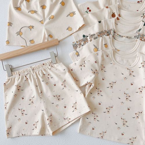 Children's Homecoming Set, Summer New Model, Children's pajama set, short-sleeved pajama set for babies
