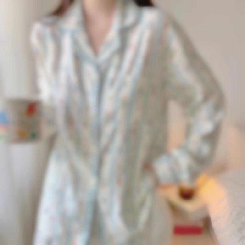 C-블루 스트라이프 곰 주름 천