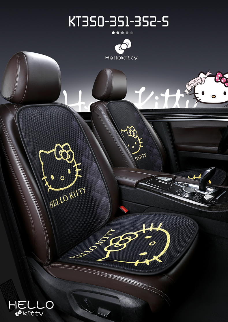 kitty cartoon car cushion single piece three-piece set goddess Four Seasons universal small waist summer car cushion Main driving