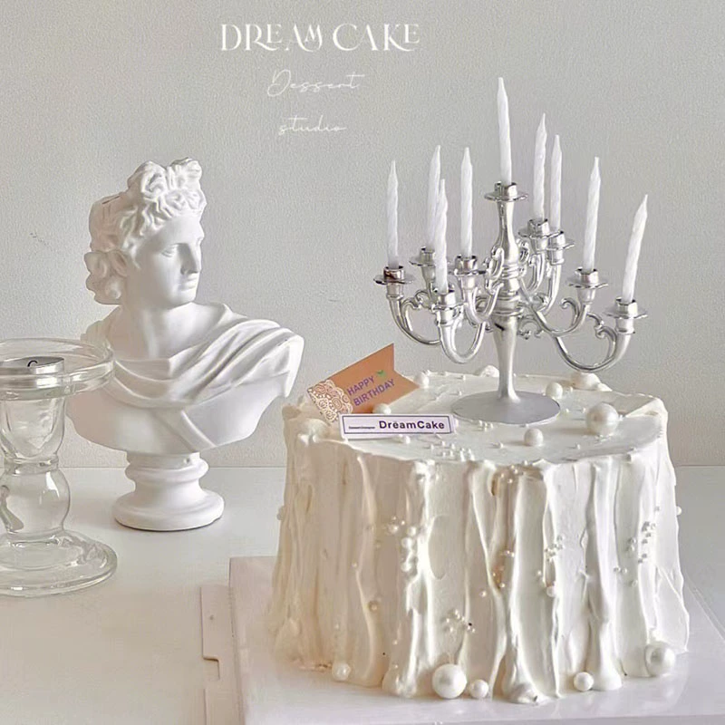 Простой стиль, китайский декор для торта ко Дню святого Валентина, серебряный подсвечник, ретро-подсвечник, пара, украшения для торта