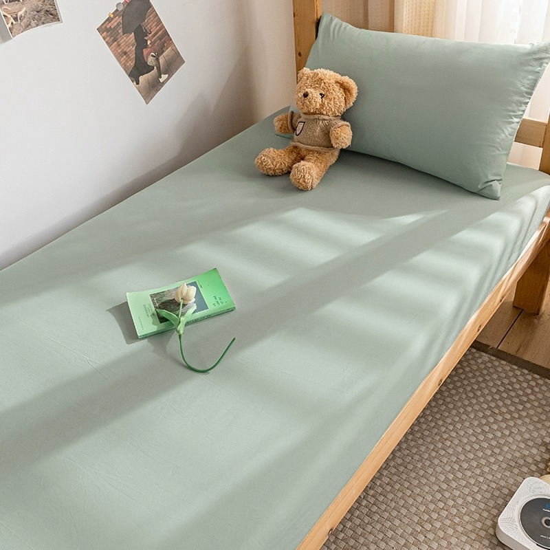 Sombrilla de cama de algodón de tres piezas para dormitorio de estudiantes universitarios, juego individual, funda protectora de colchón de algodón de verano