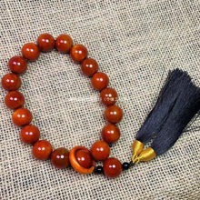 拍卖捡漏战国红玛瑙手持中国风十八子流苏手串古风汉服车包挂饰品