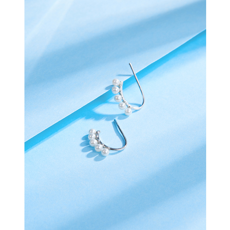 Pendientes de perlas de Plata de Ley 925 para mujer verano 2023 nueva luz lujo nicho diseño pendientes de temperamento de alta calidad