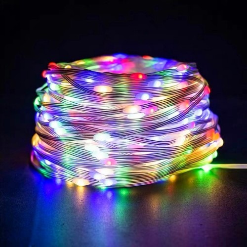 lámpara solar de color pequeña lámpara de cuero lámpara de alambre estrella estrella de color exterior lámpara de decoración de campamento lámpara de árbol lámpara de atmósfera