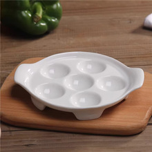 创意双耳茶旦碟陶瓷丸子盘蜗牛盘烤螺盘蒸蛋盘子焗盘酒店餐厅餐具