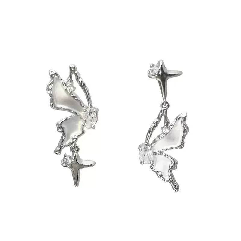 Серебряные асимметричные серьги с изысканным стилем, легкая роскошь