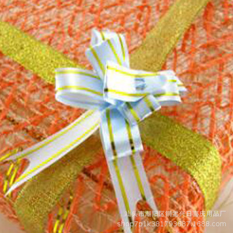 Venta al por mayor 12mm mano-Tirado flor cinta oro borde mano-Tirado flor decoración festiva regalo de Navidad vinculante tamaño pequeño arco