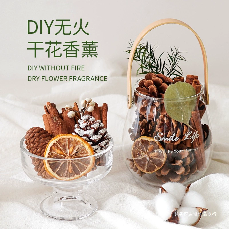 DIY материал портативная кожаная чашка с корицей рулетики Лимонное стекло пустая чашка для домашнего украшения без огня ароматизированная сумка