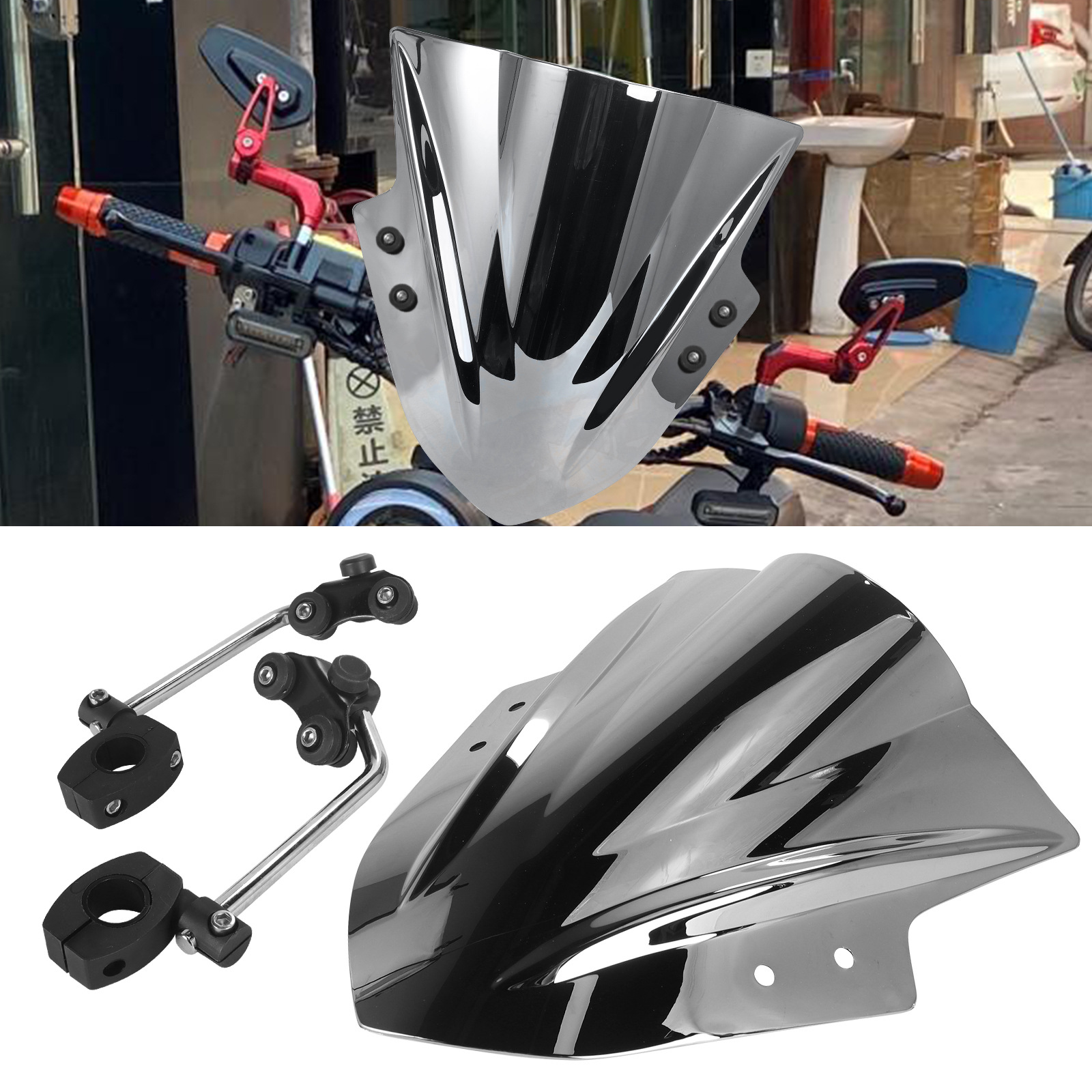 Windshield Windscreen Fairing for Kawasaki 300 R EX300 EX300R 2013-2017