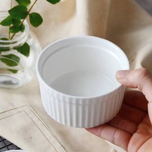 4 ceramic baking bowl double skin milk dessert bowl pudding cup high temperature baking oven mold ceramic bowl flat bottom