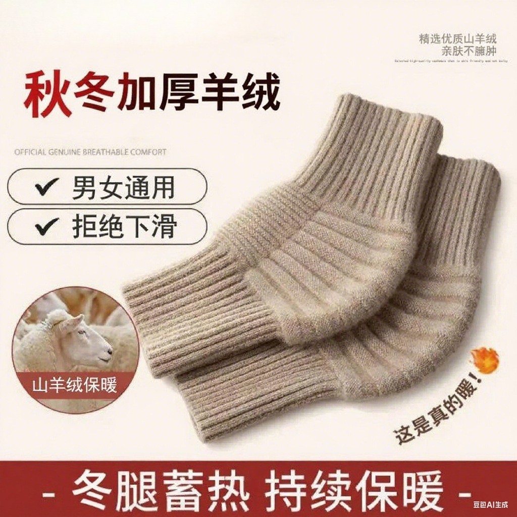 秋冬羊绒护膝盖秋冬保暖老寒腿男女士关节老年人防滑羊毛防寒护套