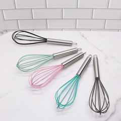 10-inch manual silicone egg beater stainless steel handle egg mixer household egg beater manual milk frother