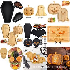 ハロウィンシリーズトレイ木製カスタマイズ可能なハロウィン装飾ディナープレートフルーツスナック調理済み食品プレートデザートプレート