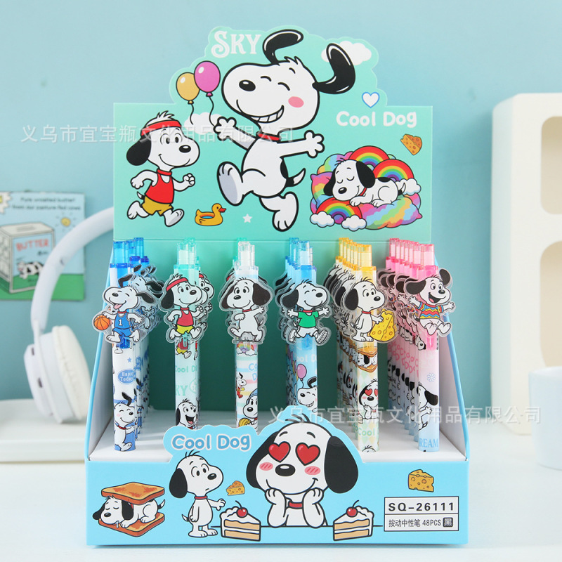 Snoopy Sticker Gel Pen, High Aesthetic Anime Retractable Pen, Student Stationery, Black Signature Pen, 0.5mm Writing Pen Snoopy Sticker Gel Pen, High Aesthetic Anime Retractable Pen, Student Stationery, Black Signature Pen, 0.5mm Writing Pen