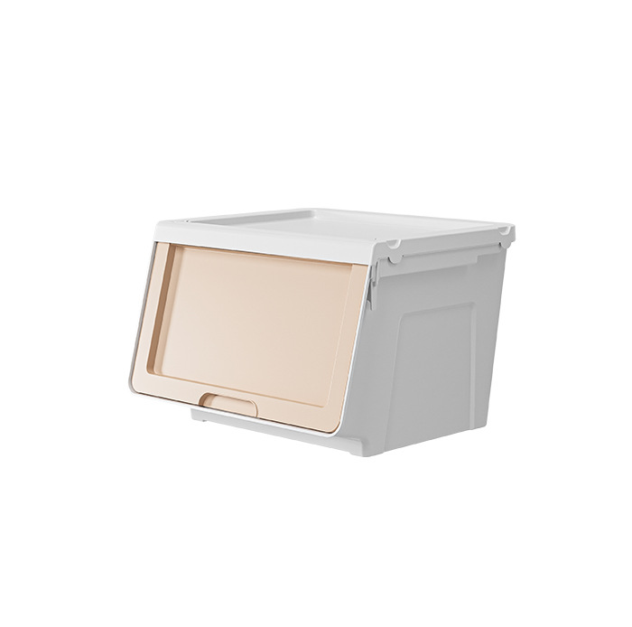 Caja de almacenamiento de hipopótamo tipo solapa de plástico para el hogar, caja de almacenamiento engrosada de escritorio transparente tipo cajón, caja de almacenamiento con ruedas