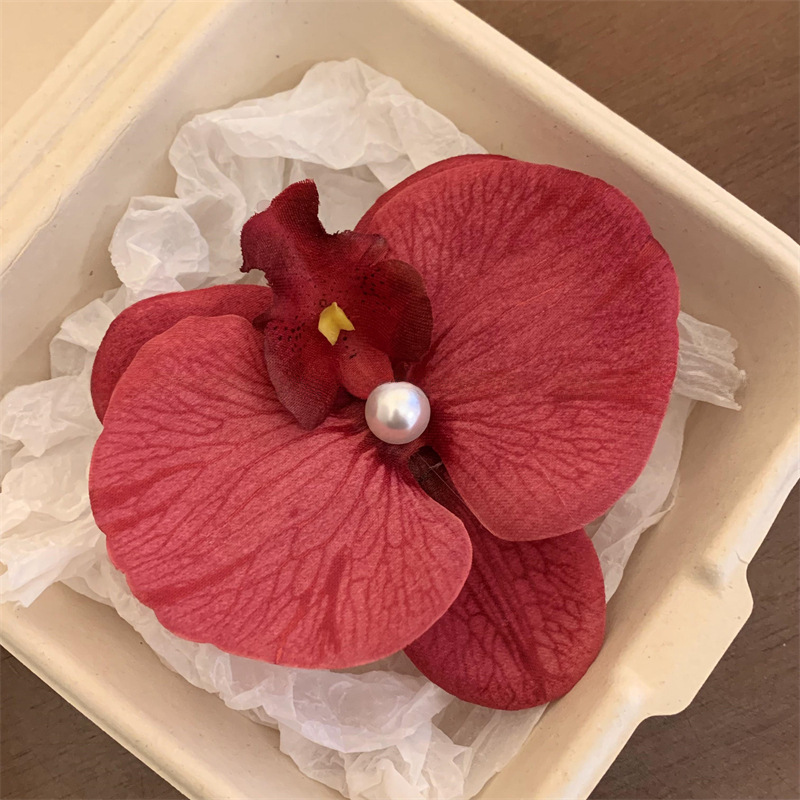 Printemps et été nouveau style chinois fleur Super fée papillon orchidée perle épingle à cheveux pince à bec de canard voyage vacances photographie accessoires pour cheveux pour w_voghion.com