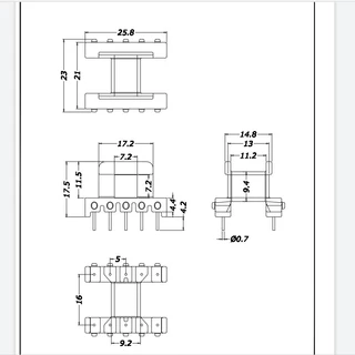 EE25E卧式5+5 变压器骨架 电木骨架定制批发
