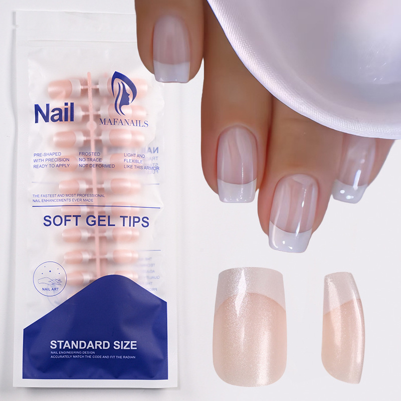 Cross-Border 120 Pieces of French Chinese Pearlescent Nail Art Pieces, Classy Wearable Nails, Removable DIY Almond Fingernails Wholesale Cross-Border 120 Pieces of French Chinese Pearlescent Nail Art Pieces, Classy Wearable Nails, Removable DIY Almond Fingernails Wholesale