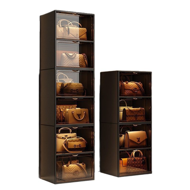 Gabinete de almacenamiento de bolsos para el hogar muestra almacenamiento de artefactos bolsos estantes de almacenamiento caja de exhibición del dormitorio gabinete de piso de madera maciza rejilla