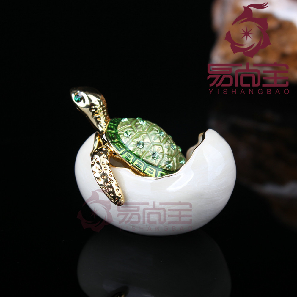 外贸热销金属工艺品珐琅彩摆件创意网红轻奢海龟小摆件小礼品批发