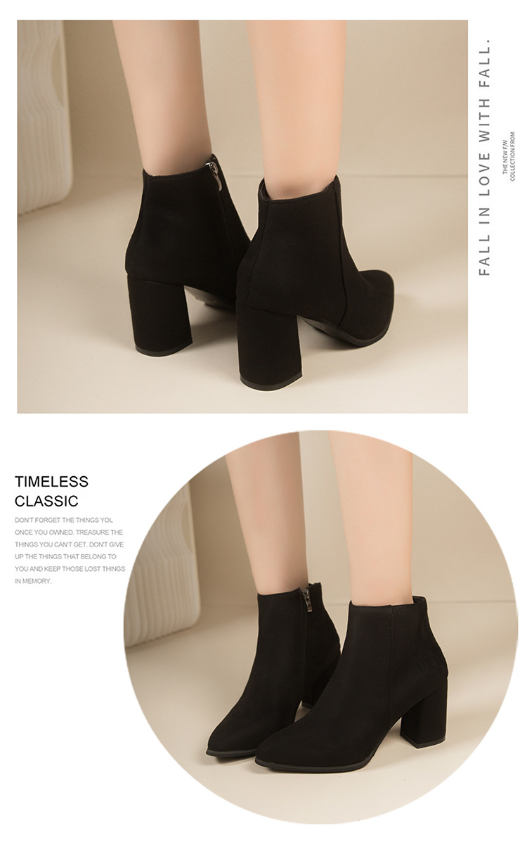 Damen Stiefeletten Mit Absatz Aus Wildleder Für Den Winter_voghion.com
