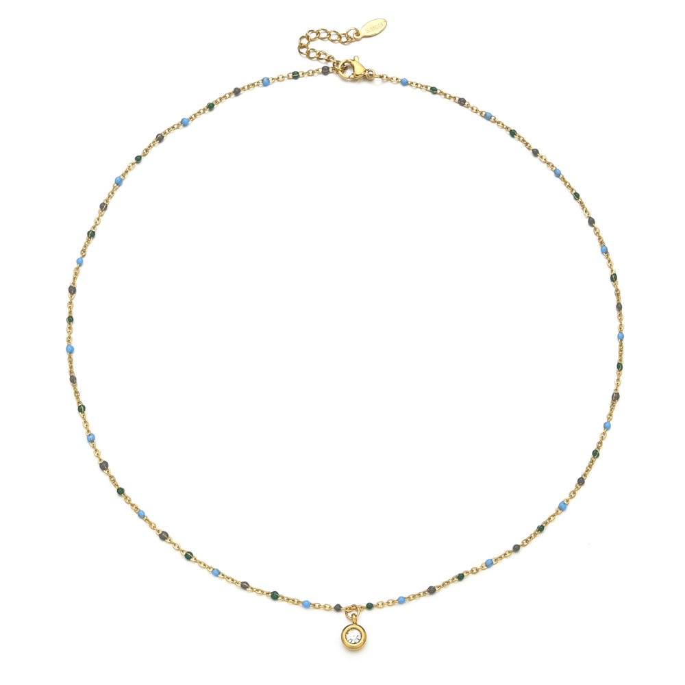 9g Weight 304 Stainless Steel, Seed Bead Pendant Material Rhinestones Inlay Material Pendant Necklace Classification 304 Stainless Steel Chain Material cable chain Chain Type 1 Piece Quantity Casual, Daily Occasion 304 Stainless Steel, Seed Bead Material Round Pattern All Seasons Season Women's Gender Enamel, Plating, Inlay Design Simple Style Style Wholesale Jewelry Simple Style Round 304 Stainless Steel Seed Bead Rhinestones Enamel Plating Inlay Pendant Necklace Cable Chain 14