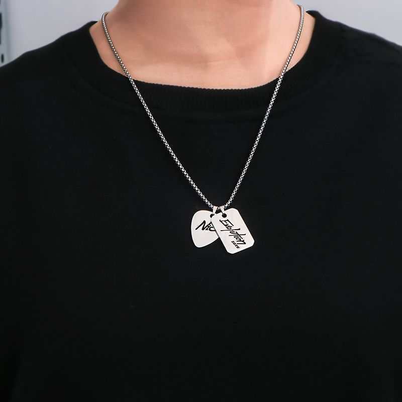 Hot-Selling Nicholas Tse Stainless Steel Heart Laser Engraved Necklace High-End Heart-Shaped Personalized Pendant Jewelry