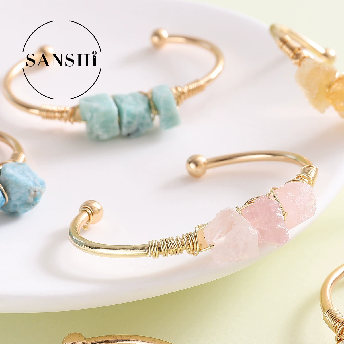 Природная вода, природная руда, органический медный ретро-кристал bracelet с аметистом, ювелирные изделия, европейский стиль