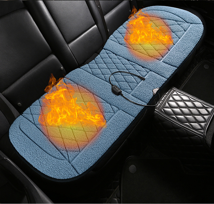 Car Heated Seat Cushion Winter Car Seat Cushion 12V Car Seat Electric Heating Plush Double Seat Cross-Border Export Export