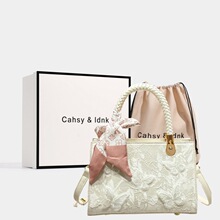 外贸跨境真皮包包女2025新款高级感新中式提花斜挎包大容量手提包