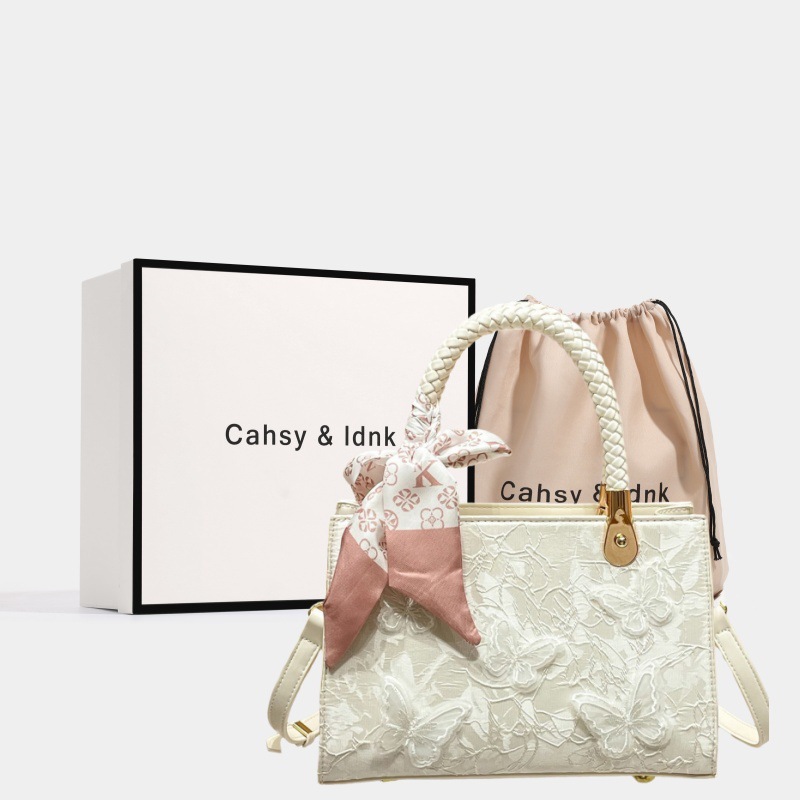 外贸跨境真皮包包女2025新款高级感新中式提花斜挎包大容量手提包